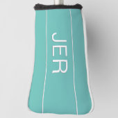 Persoonlijke Initiaal Monogram Licht Turquoise Put Golfheadcover (Draai 90)