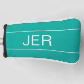Persoonlijke Initiaal Monogram Teal Putter Golfheadcover (Voorkant)