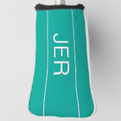 Persoonlijke Initiaal Monogram Teal Putter Golfheadcover (Draai 90)