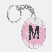 Persoonlijke Initiaal & Naam Acryl Tasbedel Sleutelhanger (Voorkant Links)
