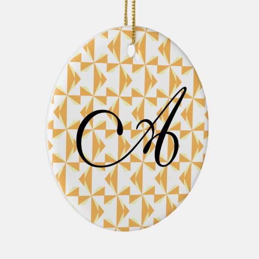 Persoonlijke Initiaal Pompoen Windmolens Keramisch Ornament (Rechts)