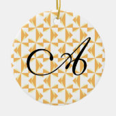 Persoonlijke Initiaal Pompoen Windmolens Keramisch Ornament (Voorkant)