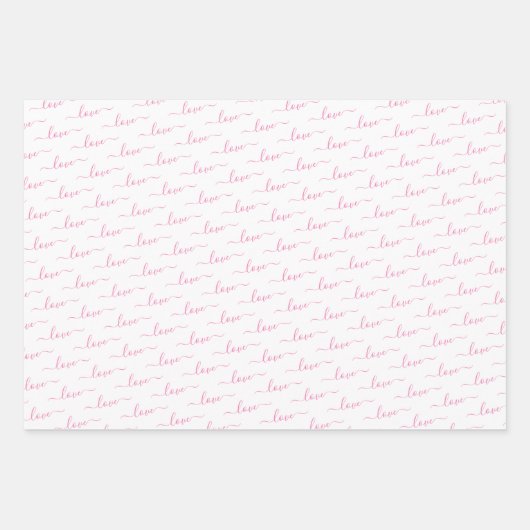 Persoonlijke Initiaal roze liefde Hartelijk Valent Inpakpapier Vel (Voorkant 2)