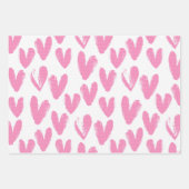Persoonlijke Initiaal roze liefde Hartelijk Valent Inpakpapier Vel (Voorkant)