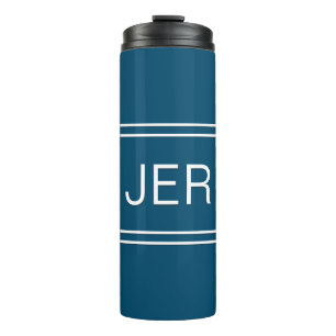 Persoonlijke Initialen Blauwe Reis Drinkware Koffi Thermosbeker