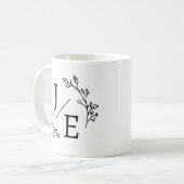 Persoonlijke Initialen Botanisch Monogram Bloem Koffiemok (Voorkant links)