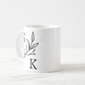 Persoonlijke Initialen Botanisch Monogram Bloem Koffiemok (Voorkant links)