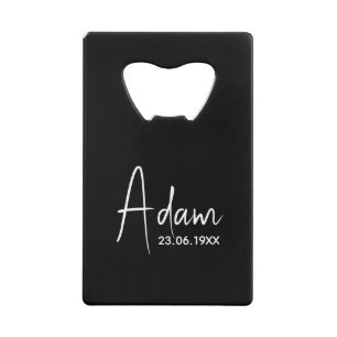 persoonlijke initialen, cadeau voor man creditkaart flessenopener