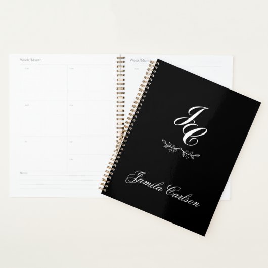 Persoonlijke initialen en naam minimalistisch planner (Display)