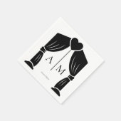 persoonlijke initialen huwelijks servetten elegant (Hoek)