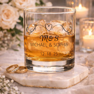 Persoonlijke Initialen Namen Bruidspaar Trouwcadea Whisky Glas