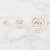 Persoonlijke Initialen Pearl Ribbon Table Confetti (Achterkanten)