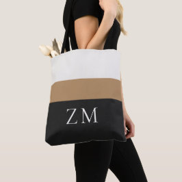 Persoonlijke Initialen | Premium Gestreept Design Tote Bag