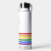 Persoonlijke Initialen Pride Flag Stripes White Waterfles (Achterkant)