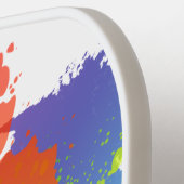 Persoonlijke Initialen Trendy Colorful Paint Splat Pickleball Paddle (Links Detail)