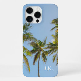 Persoonlijke initialen & Tropische palmhemel iPhone 16 Pro Max Hoesje