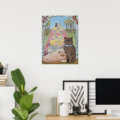 Persoonlijke Initialen Trouwdag Bruid & Bruidegom Poster (Thuiskantoor)