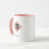 Persoonlijke Initialen Vintage Rozen "M" Mok (Voorkant links)