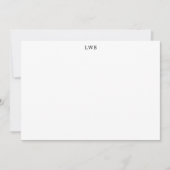 Persoonlijke Initialen Zwart Wit Moderne Briefpapi Notitiekaartje (Voorkant)
