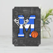 Persoonlijke initiële basketbal letter M Kaart (Staand voorkant)