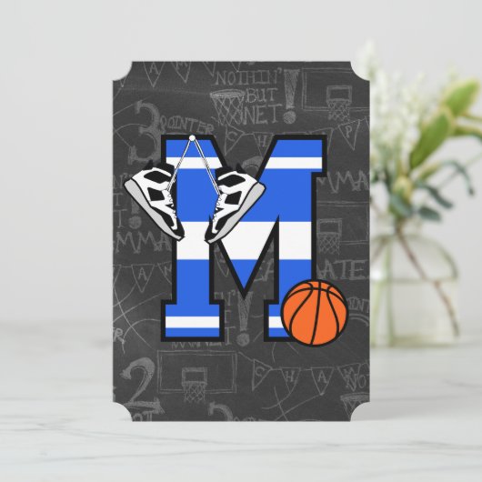 Persoonlijke initiële basketbal letter M Kaart (Staand voorkant)