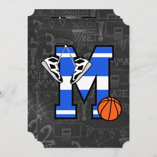 Persoonlijke initiële basketbal letter M Kaart (Voorkant / Achterkant)