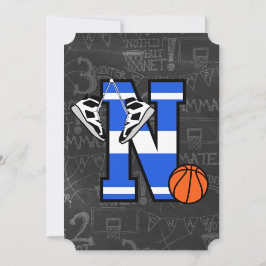 Persoonlijke initiële basketbal letter N Kaart (Voorkant)