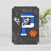 Persoonlijke initiële basketbal letter P Kaart (Staand voorkant)