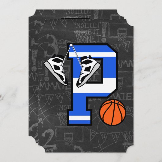 Persoonlijke initiële basketbal letter P Kaart (Voorkant / Achterkant)