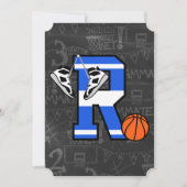Persoonlijke initiële basketballetter R Kaart (Voorkant)