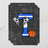 Persoonlijke initiële basketballetter T Kaart (Voorkant / Achterkant)