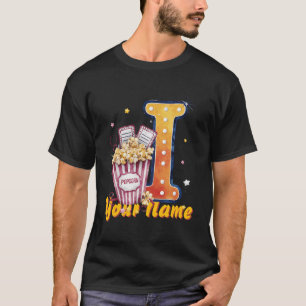 Persoonlijke initiële I popcorn tickets cinematisc T-shirt