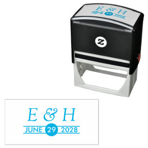 Persoonlijke initiële letters en datum zelfinktende stempel