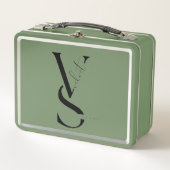 Persoonlijke initiële monogram metalen lunchbox (Voorkant)