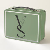 Persoonlijke initiële monogram metalen lunchbox (Achterkant)