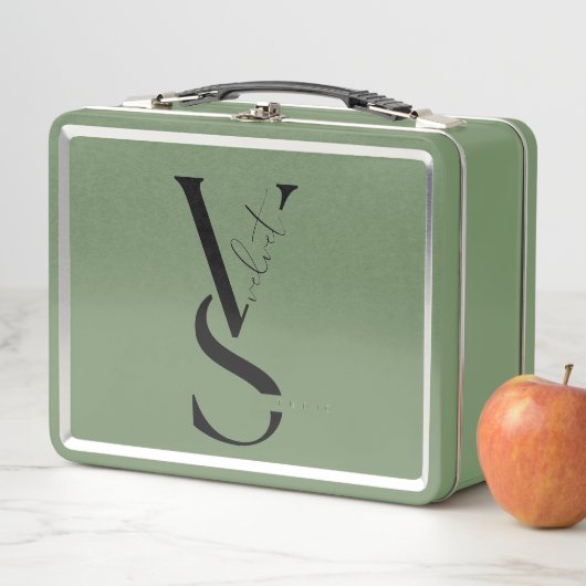 Persoonlijke initiële monogram metalen lunchbox (In situ)