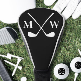 Persoonlijke initiële monogramclubs zwart golfheadcover