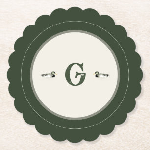 Persoonlijke initiële vintage eend coaster kartonnen onderzetters