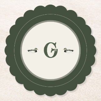 Persoonlijke initiële vintage eend coaster kartonnen onderzetters
