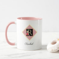 Persoonlijke initiële vintage rozen "R"