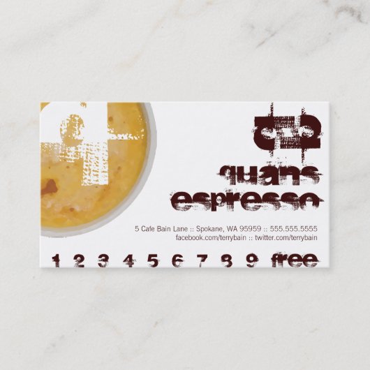 Persoonlijke Initielle Q Coffee Loyalty Card (Voorkant)