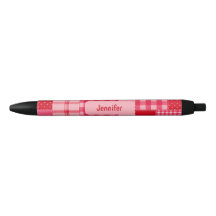 Persoonlijke inktpen met roze en rode patch