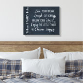 Persoonlijke Inspirerend regels voor een gelukkige Canvas Afdruk (Insitu (Slaapkamer))