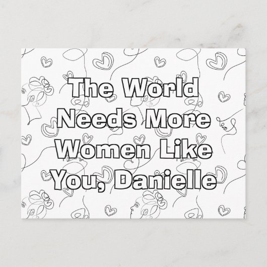 Persoonlijke internationale vrouwendag voor kleure briefkaart (Voorkant)