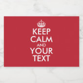Persoonlijke internetmeme BEHOUD CALM en JOUW TEKS Sparkling Wijnetiket (Enkel label)