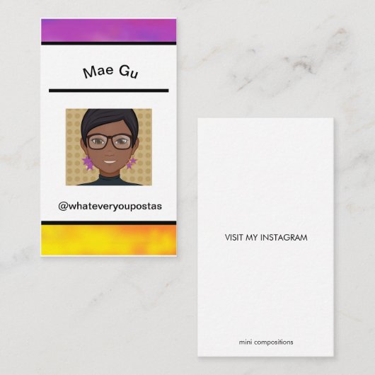 Persoonlijke Intro Kaart (social media) Visitekaartje (Voorkant / Achterkant)