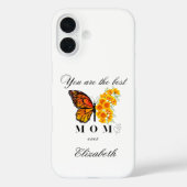 Persoonlijke iPhone 16 hoesje met bloemvlinder (Achterkant)