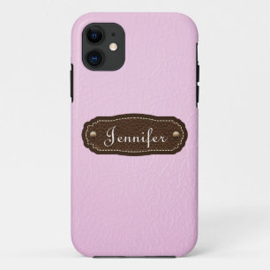 Persoonlijke iPhone 5 met roze leren look Case-Mate iPhone Case