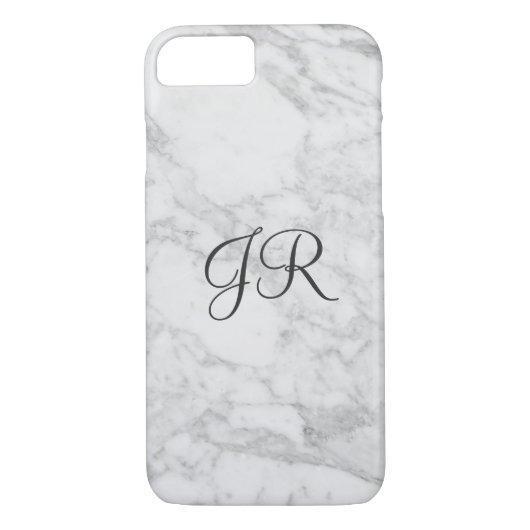 Persoonlijke iPhone 7 hoesje Monogram Modern Marbl (Achterkant)