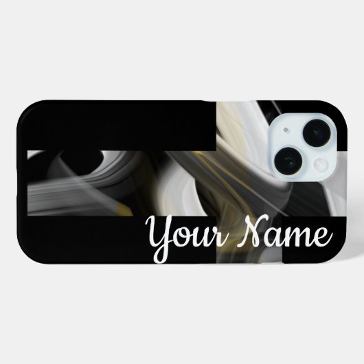 Persoonlijke iPhone Cases Trend Abstract Zwart Wit (Achterkant (horizontaal))